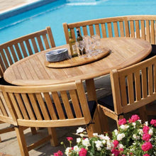 Teako Design Fermo - Panchina rotonda in legno di teak massiccio, resistente alle intemperie, 360°