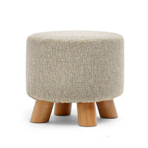 Mobili per la casa e Giardino Sgabello Rotondo in Legno di Lusso con poggiapiedi, Sgabello Imbottito in Legno Ottomani da Cucina (Colore : Gray)