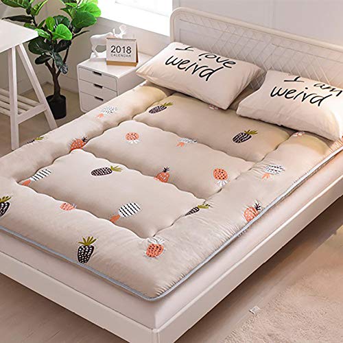 WSZGR Giapponese Pavimento Futon Materasso Tatami Tappetino Pieghevole Roll Up Lettino per Pavimenti,colorato Ananas Bambini Sleeping Pad 200x220cm/79x87inch