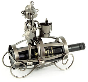 Porta bottiglia PESCATORE bottiglie supporto regalo per pescatori