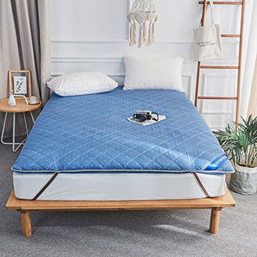 HUOLEO Addensare Materassi, Futon Topper Tatami Antiscivolo Pieghevole Hemming Fascia Elastica per Camera da Letto-B-90X200centimetro