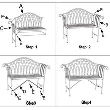 LXLH Panchina da Giardino Panchina da Giardino in Ferro battuto in Stile Europeo, Doppia Sedia Decorativa nel Cortile del Giardino con Balcone, panchina per Il Tempo Libero con Schienale e Bracci