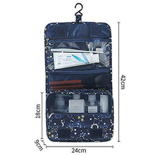 TREESTAR Strisce Floreali Borsa da Viaggio Impermeabile Custodia di Grande capacità Caso Cosmetico Borsa Cosmetica per Il Lavaggio Portatile con Gancio per Uomini Donne Che Viaggiano (Navy)
