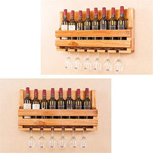 Classico Supporto Vino mensola montaggio a parete di legno di pino impianto galleggiante Mensola 8 bottiglia di vino del supporto della cremagliera del vino Holder calice Hanging 6 Vino mensola di vet