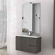 taviani Mobile da Bagno Sospeso con Lavabo 80x35cm in MDF Urano Grigio Opaco