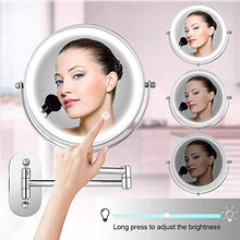 HGXC Specchio per Il Trucco a Parete con ingrandimento 5X LED a sfioramento a LED dimmerabile a 360 Gradi Girevole Allungabile Pieghevole
