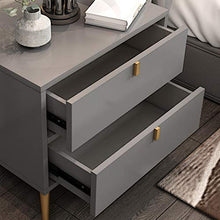 DJFIOSD Comodino per Camera da Letto Nero, Moderno E Semplice Camera da Letto in Legno Massello con Cassettiere con Cassetti Manico E Armadio di Stoccaggio Anteriore Aperto,Bianca