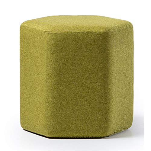 Mobili per la casa e giardino Poggiapiedi imbottito esagonale丨Sgabello trucco poggiapiedi ottomano con sedile singolo丨Panca scarpa cambiata con coperchio in tessuto rimovibile-42x42x40cm Ottomani da c