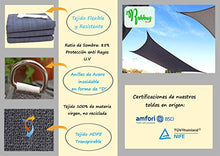 Rabbuz Ideas Tenda parasole rettangolare, 3 x 4 m, protezione dai raggi UV, traspirante, in HDPE, per esterni, giardino, patio, terrazza, colore grigio