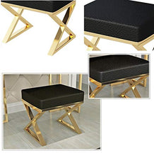 Jiangang- Moda poggiapiedi imbottito cuoio artificiale del sedile 丨 Ferro Sgabello Piazza Pouffe banco trucco Sgabello 丨 multifunzionale in pelle poggiapiedi scarpe Cambio Sgabello-45x40x45cm, Cuscino