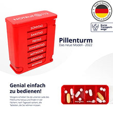 Scatole dei medicinali Kerpers® 7 giorni con 4 scomparti ciascuno - Made in Germany - portapillole, torre dei medicinali, portapillole, distributore di medicinali, portamedicinali per la conservazione