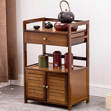 Duan hai rong DHR- 2 Tier Carrello di rotolamento con la Rotella Staccabile, bambù Mobile con cassetti, Mobile Piccolo Tavolino cassetti ristorazione Trolley Bagagli