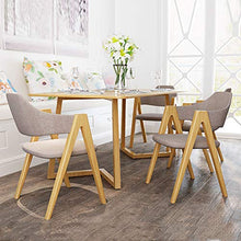 YHNMK Legno Massiccio Sedia da Pranzo,Poltrone Imbottite in Lino - Stile Design Retro Vintage Scandinavo Sedie da Cucina Poltrona da Soggiorno