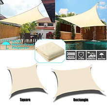 CH-GTJ Tenda A Vela, Tenda Parasole Esterno Rettangolare, Telo da Sole in HDPE, Anti-Raggi UV, Parasole per Esterni, Giardino, Cortile,Lightbeige,6X6m