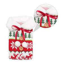NUOBESTY Copertura della Bottiglia di Vino di Natale con La Renna Albero di Natale Fiocco Rosso Peluche Bianco Polsino della Pelliccia del Faux Tessuti Non Tessuti Copertine per