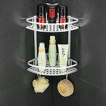 lxc Telaio angolare da Bagno con 2 Ripiani for Doccia a Doppio Triangolo, Vasca da Bagno con Telaio e Telaio in Alluminio