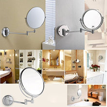 SODIAL(R) Cromo 8 pollicespecchiera a parete specchio cosmetico specchio cosmetico a doppia faccia specchio ingranditore 7X