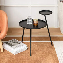 Jcnfa-Tavoli 2 Vassoi, Tavolino Divano, Design della personalità, Tavolino in Metallo (Color : Black, Size : 16.92 * 16.92 * 21.25in)