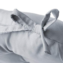 Relaxdays 10020805_111 Set 4 Cuscini per Sedia Imbottiti, Nastri, 40x40 cm, Casa e Giardino, Spessore 10 cm, Poliestere, Grigio