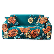 Meiju Copridivano Elasticizzato 1/2/3/4 Posti, Elastico all-Inclusive Copertura Panno Antiscivolo Divano Protector Ideale per Poltrone Stampa di Fiori (3 posti 195-230 cm,Girasole)