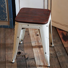 Binglinghua Industriale Rustico retrò in Metallo Top in Legno Sgabello Bar Bistro Cafe Kitchen Chair Loft Infradito Colorati Estivi, con finte Perline