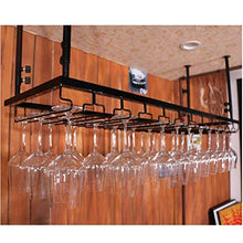 DYB Scaffali in Ferro Appeso a mensola per Bicchieri da Vino a soffitto per Bar, portabicchieri a Sospensione per Vino (Colore: Nero, Dimensioni: 30 * 120 cm)