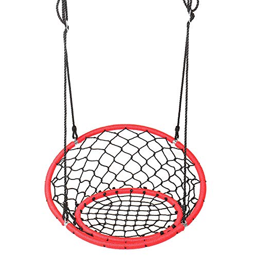 Xhtoe Sedia Amaca Sedia A Dondolo da Esterno per Bambini con Corde Sospese Regolabili Amaca da Giardino per Bambini Attrezzatura da Gioco Rossa Comfort E Durata