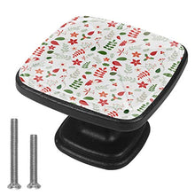 foglie e fiori nei colori verde e rosso per i disegni natalizi Pomelli per Porta 4 Pezzi Manopole per Mobili da Cucina Pomelli per Mobili Pomelli Per Cassetti/Cucina/Armadio Antichi