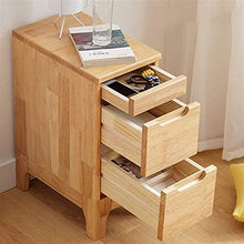 NL Comodini Camera da Letto Comodino in Legno massello da Letto 25 cm 3 cassetti Mini Cabina Stretta