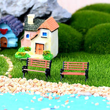 QULONG Ornamenti da Giardino Creativo da Esterno Mini Panchina da Parco Modello Ornamento in Miniatura Micro Paesaggio Giardino Decorativo per la casa L