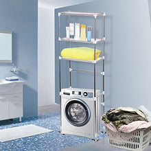 3 piani scaffale Mobile Scaffale Bagno e WC, scaffale Mobile portaoggetti per Bagno, Scaffale salvaspazio, Mensole Organizer Mobile per lavatrice per Bagno e WC, argento(160*68CM)
