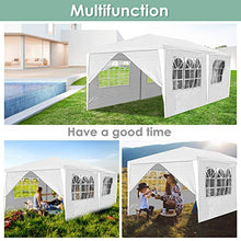 wolketon Gazebo da Giardino Impermeabile, 3x6m Alta Qualità Gazebo Bianco con 6 pareti Laterali e Finestra, per Giardino Picnic Spiagge Feste attività all'Aperto