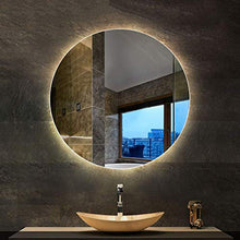 Specchio, Specchio da Bagno retroilluminato Rotondo a LED, Specchio per Il Trucco Anti-Appannamento Illuminato a Parete