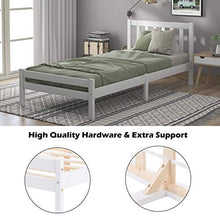 Letto singolo in legno di pino massiccio, struttura per camera da letto, letto in legno, con testiera per adulti e bambini, adatto a materassi da 90 x 190 cm
