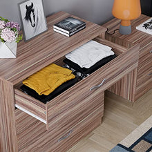Vida Designs Noce cassettiera, 4 cassetti con Maniglie in Metallo e corridori, Sistema Unico con Guide, Riano mobili per Camera da Letto