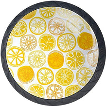 Modello di fette di limone giallo arancione Pomelli per Porta Set di 4 Pomelli per Mobili Manopole per Cassetti Cucina Armadio Vetro