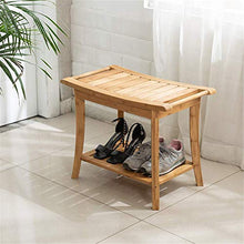 Sgabello per Doccia Panca per Doccia in bambù Sgabello in Legno a 2 Piani per riporre Il Bagno con TWel Rack Organizer per Il Bagno Sgabello per Uso Interno ed Esterno, 613045 cm