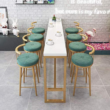 TRGCJGH Sgabello da Bar in Flanella Dorata Sgabello Alto in Ferro Battuto in Stile Minimalista Moderno con Schienale Comodo Cuscino,A