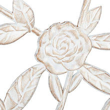 Relaxdays Panchina in Ghisa, 2 Posti, Rose, da Esterno, Terrazzo, Giardino, Ferro Stile Antico, 78x98x57cm, Bianco/Verde