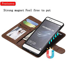 Bear Village Cover Huawei P9, Custodia Premium Flip Custodia per Huawei P9, Custodia con Porta Carte e Chiusura Magnetica, Marrone