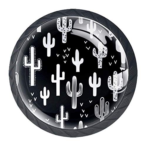 Wetia Cactus in Bianco e Nero per la Cucina di casa Armadio Armadio Armadio Nero 3,5 x 2,8 cm
