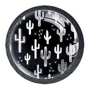 Wetia Cactus in Bianco e Nero per la Cucina di casa Armadio Armadio Armadio Nero 3,5 x 2,8 cm