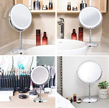 LOVEHOUGE Specchio per Il Trucco,Specchio Cosmetico Touch Screen con Ingrandimento 10X,Luminosità LED Regolabile,Specchio Cosmetico da Viaggio Portatile