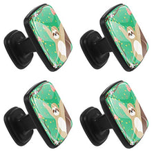 Bradipo carino e fiore Pomelli per Porta Set di 4 Pomelli per Mobili Manopole per Cassetti Cucina Armadio Vetro