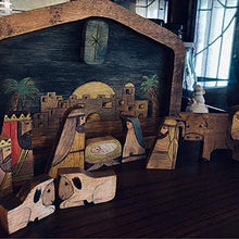 VNMG Nativity Puzzle with Wood Burned Design, Wooden Jesus Puzzles Nativity Set, Jigsaw Puzzle Game for Adults And Kids