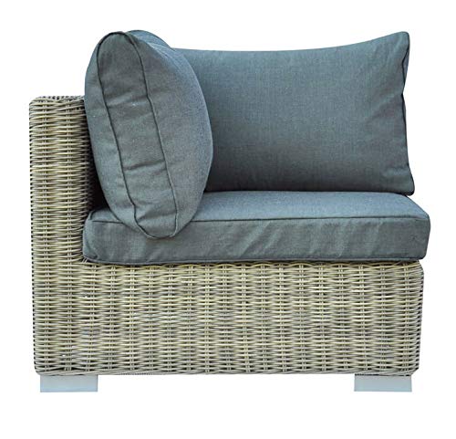 vorghini Poltrona Angolare da Giardino in Wicker con Cuscini Antigua