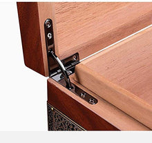 AMOYEE Sigaro Siguard Humidor Humidor, Stampa retrò Europea Emboss Cedar in Legno massello di Legno Grande Cabinet di Cigaro
