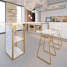 XIAOQIAO Sgabello da Bar, sgabelli da Bar Alti da Cucina Moderna da 75 cm, Sedia da Pranzo con Schienale su Gambe in Metallo con Comodo poggiapiedi, per Bar