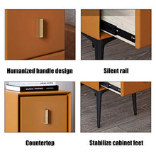 Comodino in Legno Comodino Simplicity Comodino in Pelle Mobile Laterale con 2 Cassetti Portaoggetti Maniglie in Metallo (Color : Dark Green)
