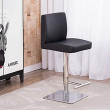 Bdb - Set di 2 sgabelli girevoli da bar in acciaio inox, altezza da bar e sedie a sdraio regolabili in altezza (colore: Nero)